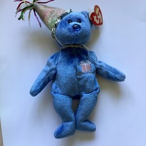 September Birthday Blue Beanie Baby Bear